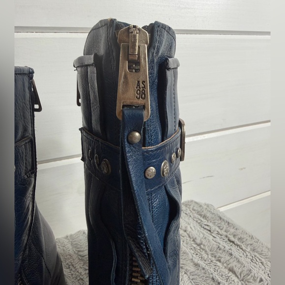 A.S.98 - B52213 - OCEANIC Blue Zipper Boots Italian Leather size 41 (9.5-10) - Picture 3 of 13